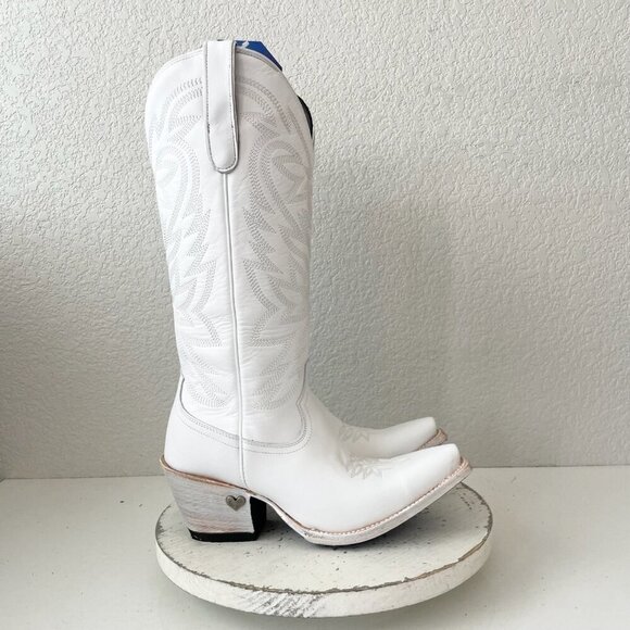 Lane MEGAN MORONEY Cowboy Boots Smokeshow Womens 10 White Western Cowgirl Tall - Picture 2 of 11